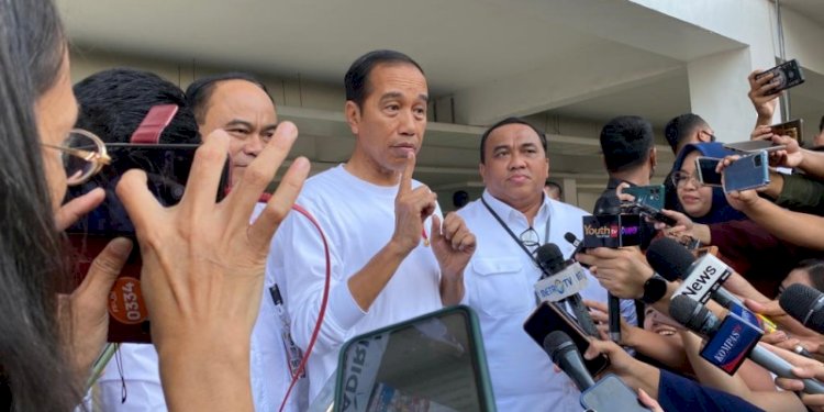 Presiden Jokowi saat usai bertemu dengan ribuan relawannya di Istora Senayan/RMOL