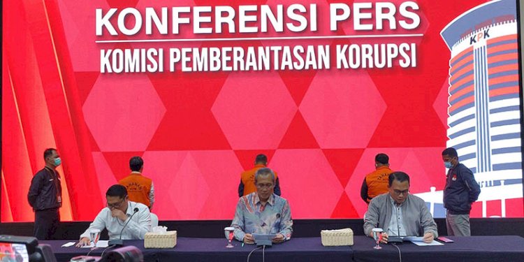 Konferensi pers KPK terkait aliran dana korupsi Abdul Gafur Masud/RMOL