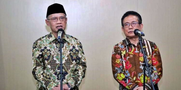 Ketua Umum PP Muhammadiyah, Haedar Nashir bersama Pendeta (Pdt) Gomar Gultom/Ist