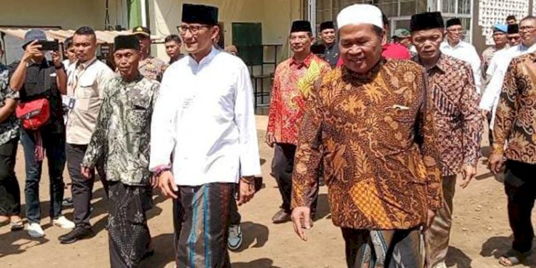 Sandiaga Uno saat menyambangi Ponpes Ar Roudloh, Kecamatan Limpung, Kabupaten Batang, Jawa Tengah/Ist