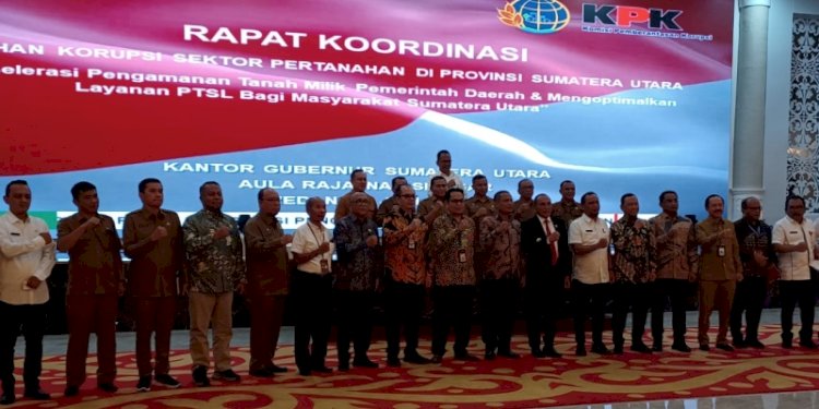 Rapat Koordinasi (Rakor) Pencegahan Korupsi Sektor Pertanahan di Provinsi Sumut, Selasa (13/6)/Ist