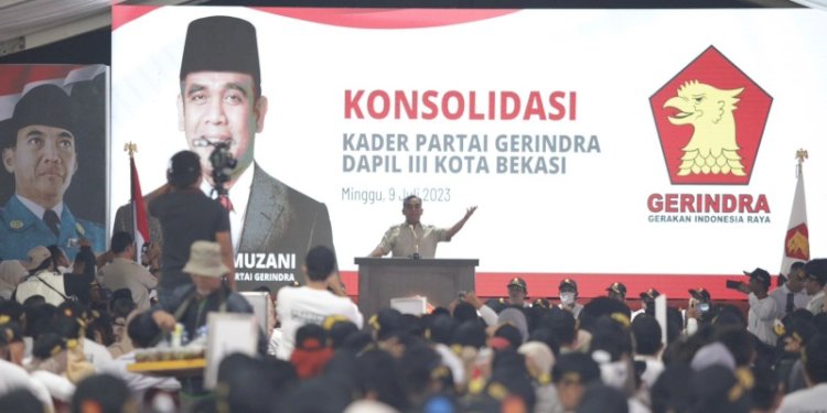 Sekretaris Jenderal Partai Gerindra Ahmad Muzani saat bertemu kader Gerindra Kota Bekasi dan Kota Depok/Ist