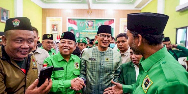 Ketua Bappilu PPP, Sandiaga Uno, saat bertemu kader partai di wilayah Jatim/Net