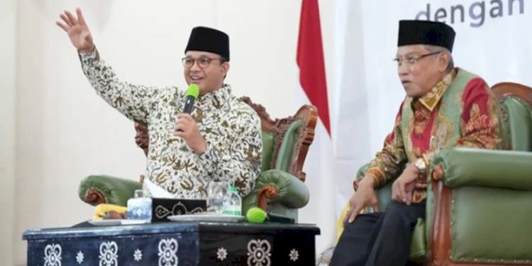 Anies Baswedan saat bertandang ke Ponpes yang diasuh Said Aqil Siroj di Ciganjur, Jakarta Selatan/Net
