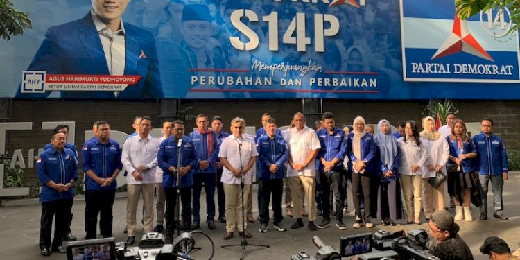  Elite Gerindra dan Partai Demokrat usai melakukan pertemuan politik/RMOL