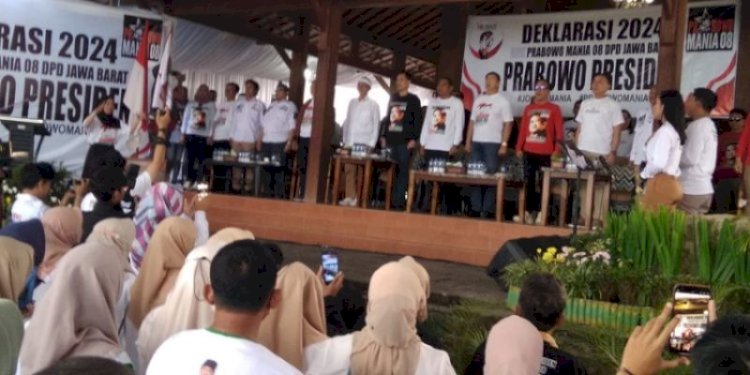 Pengukuhan DPD Prabowo Mania (PM)08 Jabar di Pendopo Rokhmat Ardiyan, Desa Cisantana Kecamatan Cigugur, Kabupaten Kuningan, Jumat (21/7)/RMOLJabar