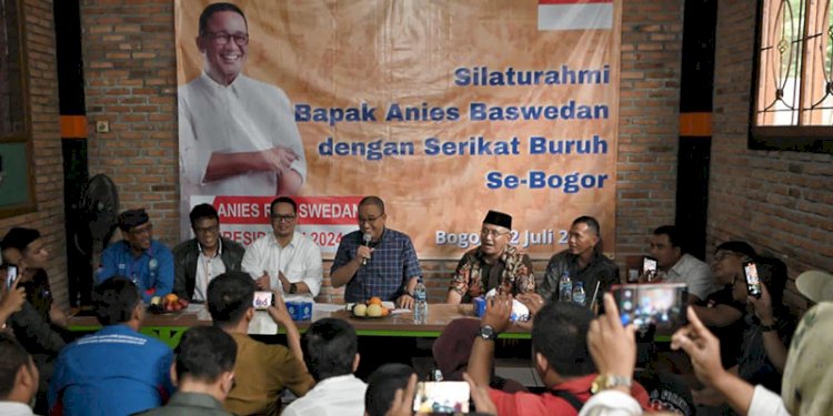 Bacapres Anies Baswedan bersilaturahmi dengan perwakilan buruh se-Kabupaten Bogor, Sabtu (22/7)/Ist