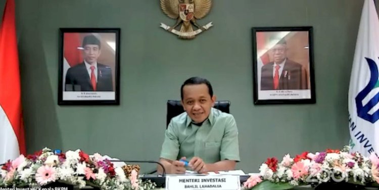 Menteri Investasi/Kepala BKPM, Bahlil Lahadalia dalam acara pemaparan hasil survei Indikator Politik Indonesia/Repro