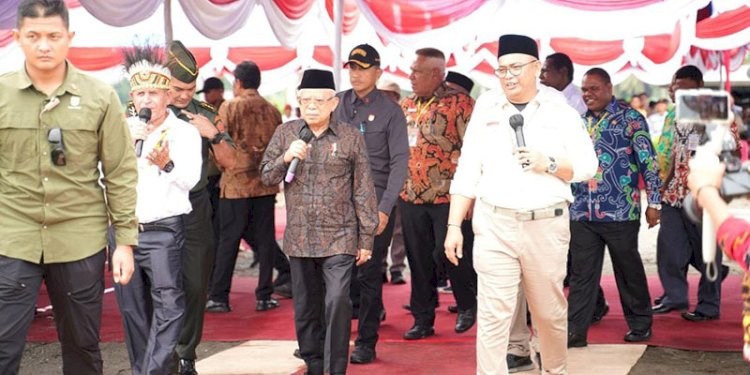Ketua Umum DPP Asosiasi Petani Kelapa Sawit Indonesia (Apkasindo), Gulat ME Manurung (kanan) saat mendampingi Wapres Maruf Amin beberapa waktu lalu/Ist