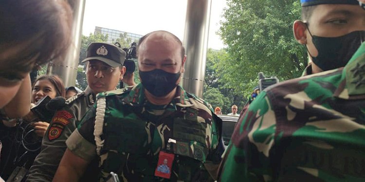 Danpuspom TNI Marsekal Muda Agung Handoko saat mendatangi gedung Merah Putih KPK/RMOL