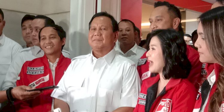 Ketua Umum Gerindra Prabowo Subianto saat mengunjungi kantor DPP PSI/RMOL