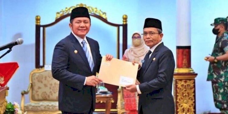 Gubernur Sumatera Selatan Herman Deru dan Sekda Sumsel SA Supriono/ist