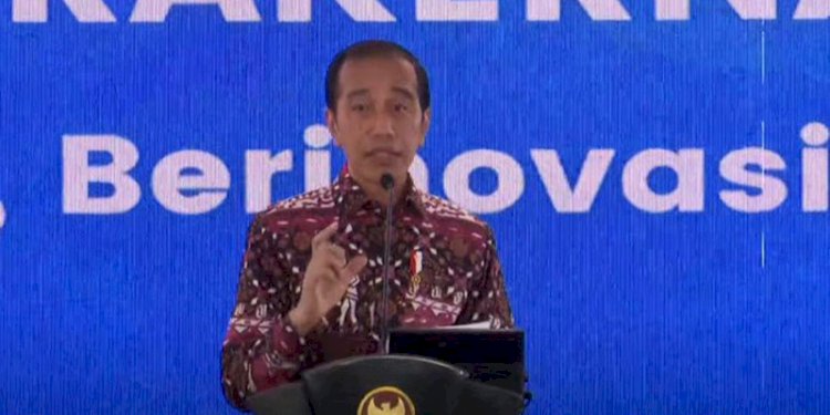 Presiden Joko Widodo saat menghadiri pembukaan Rakernas DPP GAMKI di Medan/Repro