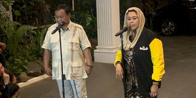 Ketum Partai Gerindra, Prabowo Subianto, usai ditemui Yenny Wahid di kediamannya di Jakarta, Rabu (6/9)/RMOL