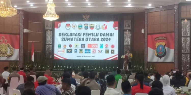 Deklarasi Pemilu Damai di Mapolda Sumut/Ist
