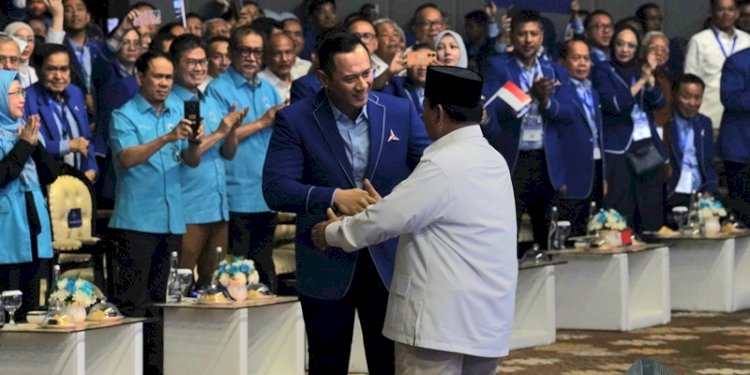 Bacapres Prabowo Subianto bersama Ketua Umum Demokrat Agus Harimurti Yudhoyono (AHY)/Ist