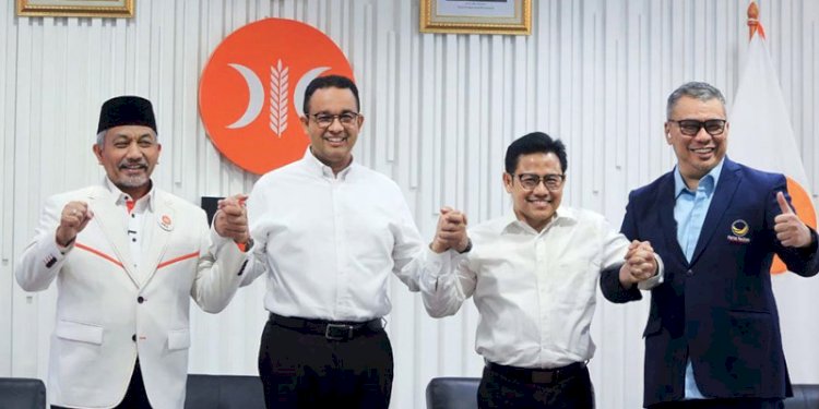 Anies Baswedan dan Muhaimin Iskandar didampingi elite PKS dan Nasdem/RMOL