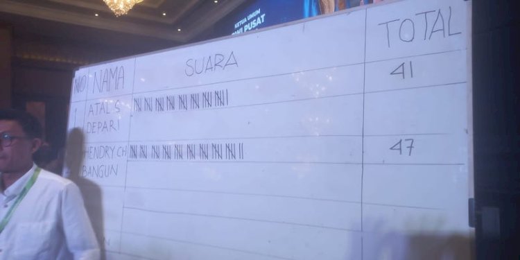 Perolehan suara putaran pertama pemilihan ketua umum PWI di Bandung, Jawa Barat