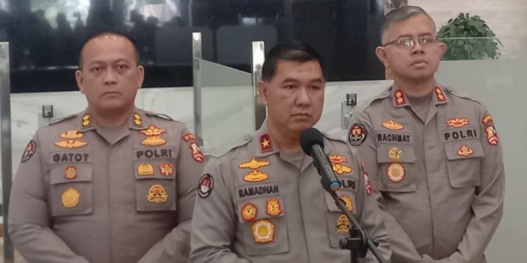 Kepala Biro Penerangan Masyarakat (Karopenmas) Divisi Humas Polri Brigjen Ahmad Ramadhan di Bareskrim Polri, Jakarta Selatan, Selasa (3/10)/Ist