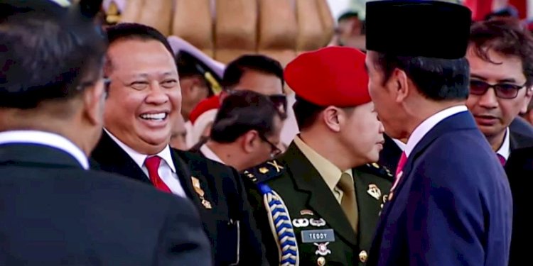 Ketua MPR RI Bambang Soesatyo menghadiri upacara Parade dan Defile dalam rangka Peringatan HUT ke-78 TNI, di Lapangan Monas, Jakarta, Kamis (5/10)/Ist