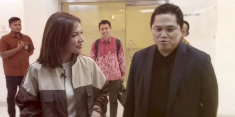 Menteri BUMN, Erick Thohir bersama presenter Najwa Shihab/YouTube