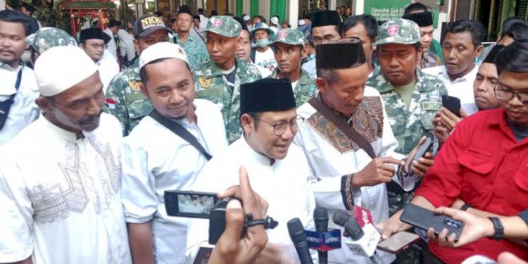 Bakal cawapres Muhaimin Iskandar atau Cak Imin usai menemui para kiai wilayah Mataraman di Madiun/RMOLJatim