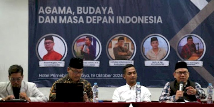 Diskusi bertema "Mengelola Konflik di Media Sosial Pada Pemilu 2024: Agama, Budaya dan Masa Depan Indonesia" di Surabaya/RMOLJatim