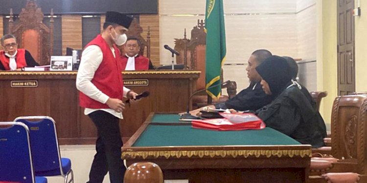 Sidang dakwaan AKP Andri Gustami di PN Tanjungkarang, Senin (23/10)/ist