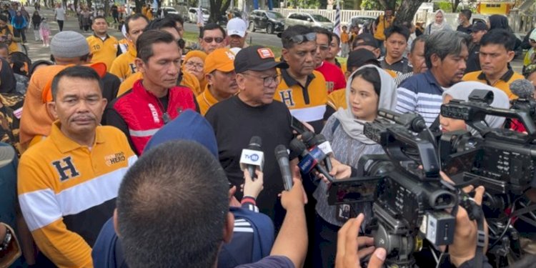 Ketua Umum DPP Partai Hanura, Oesman Sapta Odang alias OSO di Stadion Harapan Bangsa, Minggu (5/11)/RMOLAceh