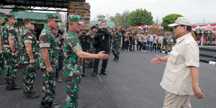 Menteri Pertahanan (Menhan) RI Prabowo Subianto saat tiba di Timika, Papua Tengah/Net