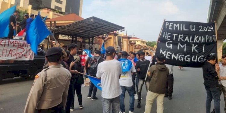 Aksi PP GMKI di depan Mabes Polri, Jakarta Selatan, Selasa (21/11)/Ist