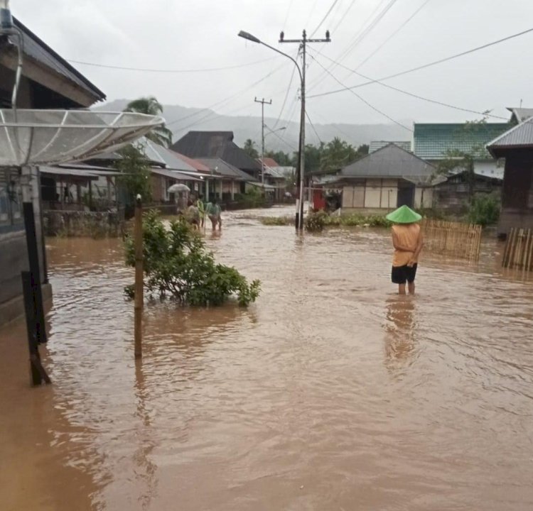 Tampak banjir yang terjadi di Desa Tangua, Senin (8/4) sore/RMOLBengkulu