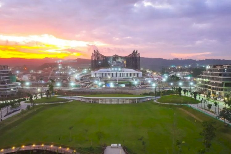 ilustrasi - Istana Negara dan Istana Garuda di IKN. ANTARA/HO-PTPP.