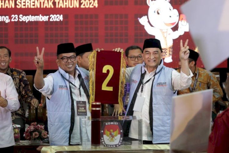 Pasangan calon Gubernur dan Wakil Gubernur Banten, Andra Soni dan Dimyati Natakusumah, mendapatkan nomor urut 2/ist
