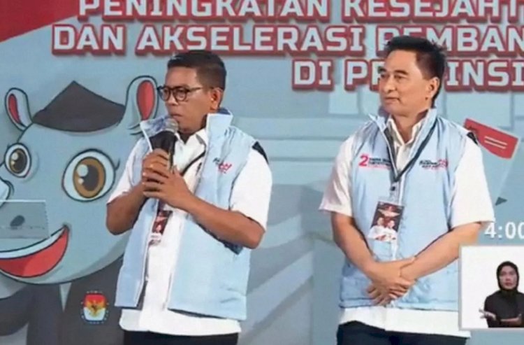 ilustrasi - Pasangan calon gubernur dan wakil gubernur Banten nomor urut 2 Andra Soni-Dimyati Natakusumah dalam debat pertama Pilkada Banten diikuti di Serang, Rabu (16/10/2024). Antara/Youtube KPU Banten.