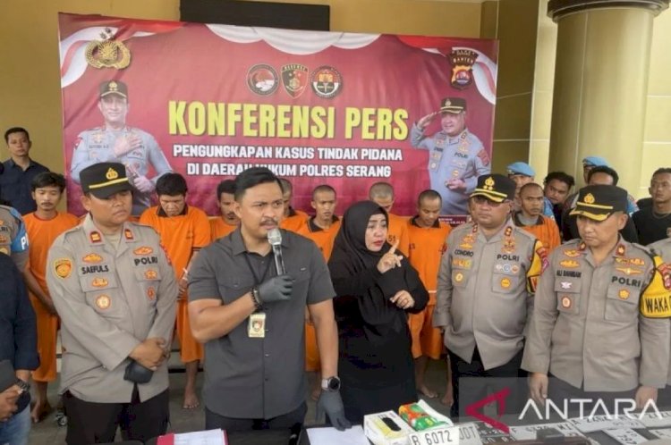ilustrasi - Polres Serang saat ekspos penangkapan pelaku dan penadah pencurian kendaraan bermotor (Curanmor) di Mapolres Serang, Kamis (24/10/2024). (ANTARA/Desi Purnama Sari)