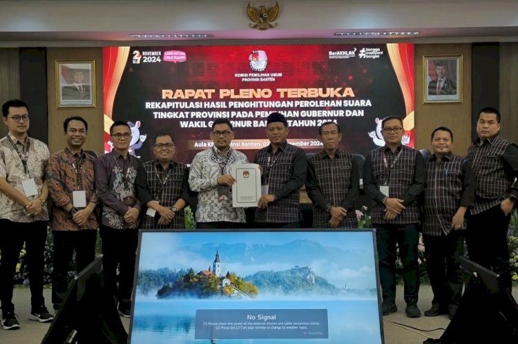 ilustrasi - Rekapitulasi suara akhir kandidat gubernur dan wakil gubernur di KPU Provinsi Banten, Sabtu (7/12/2024). ANTARA/Devi Nindy.