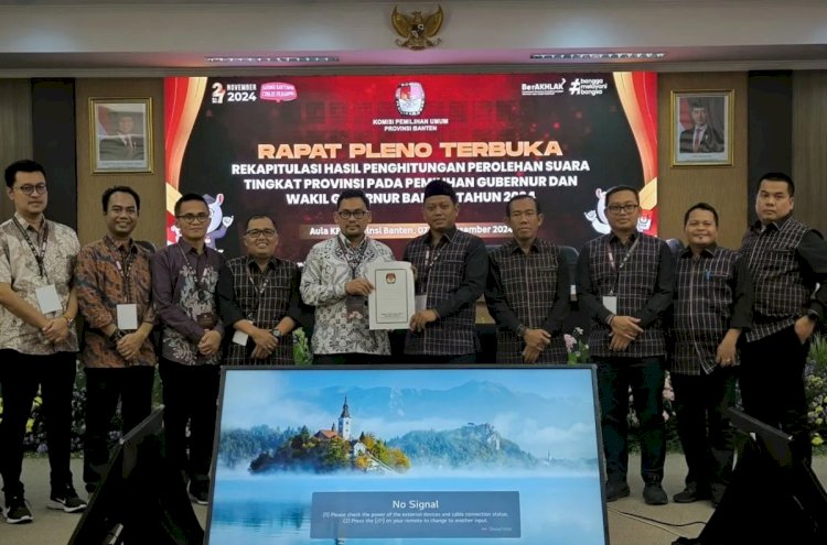 ilustrasi - Rekapitulasi suara akhir kandidat gubernur dan wakil gubernur di KPU Provinsi Banten, Sabtu (7/12/2024). ANTARA/Devi Nindy.
