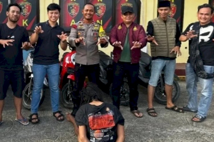 ilustrasi - Jajaran Polsek Cikande mengamankan pelaku curanmor di Polsek Cikande, Banten, Senin (6/1/2024). ANTARA/HO-Polsek Cikande.