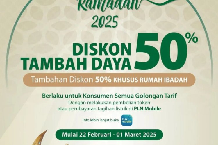 ilustrasi - PLN gelar program "Menyambut Ramadan 2025" dengan menghadirkan diskon tambah daya 50 persen untuk seluruh pelanggan di semua golongan tarif dan tambahan diskon 50 persen khusus pelanggan rumah ibadah. ANTARA/HO. PLN
