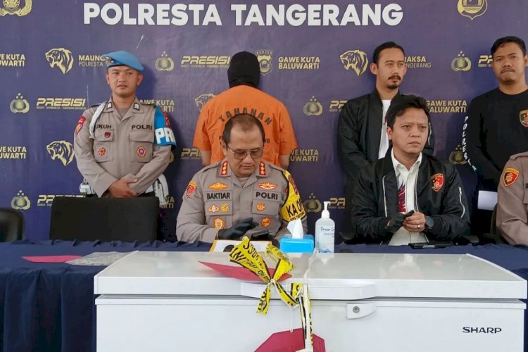 ilustrasi - Kapolresta Tangerang Kombes Baktiar Joko Mujiono memberikan keterangan pers kasus tindak pidana pembunuhan berencana dengan memutilasi korban dan mayatnya dimasukan ke dalam freezer, di Tangerang, Banten, Jumat (21/3/2025). ANTARA/Azmi Samsul Maarif.