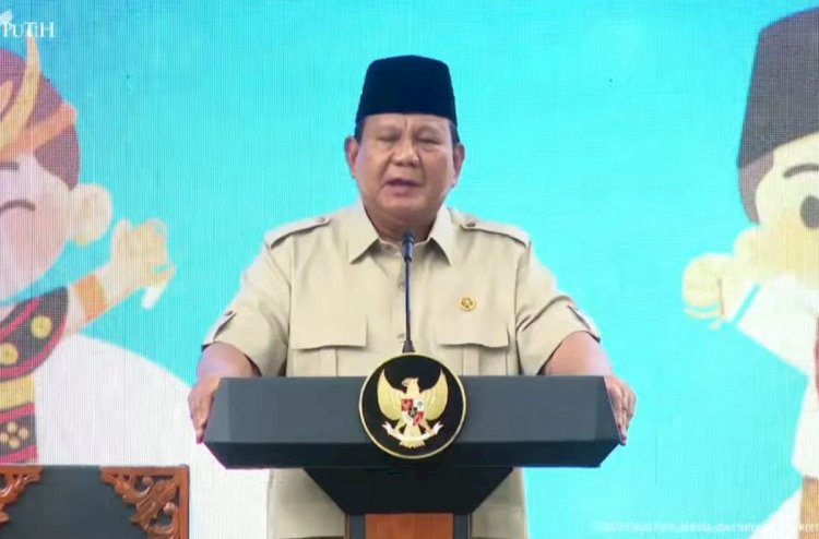 ilustrasi - Tangkapan Layar Presiden Prabowo Subianto saat berpidato di kompleks Istana Kepresidenan, Jakarta, Jumat (28/3/2025). ANTARA/Andi Firdaus
